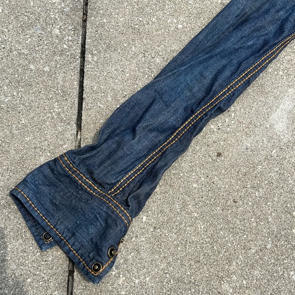 True Religion Georgia Blue Jean Jacket Denim XS. Orange Stitch - Picture 6 of 13